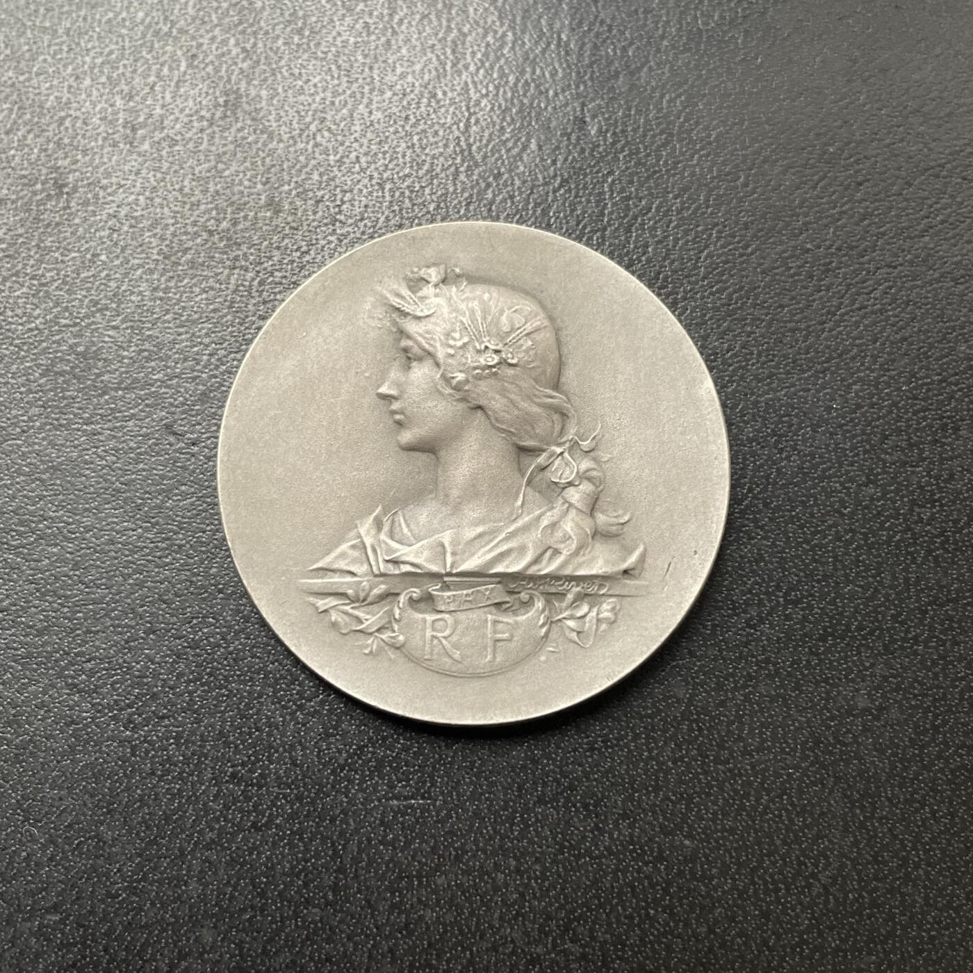 「木头集藏」章牌专场-第42期 Rivet～法国玛丽安娜农业银章  直径：31 mm，15.1g，边铭：丰饶角 1ARGENT,少见小版 