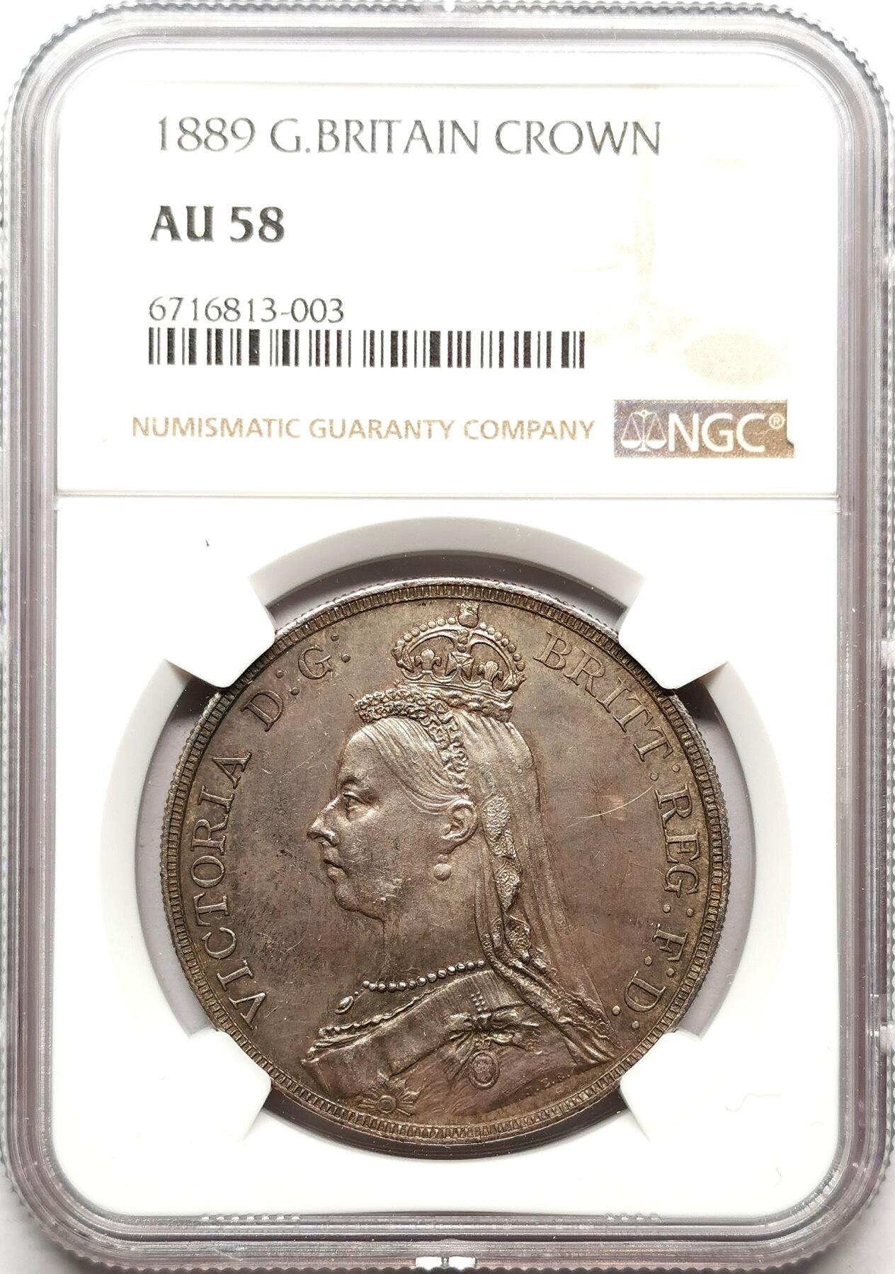 凡希社世界钱币微拍第二百七十二期 1889英国老维高冠马剑NGC-AU58