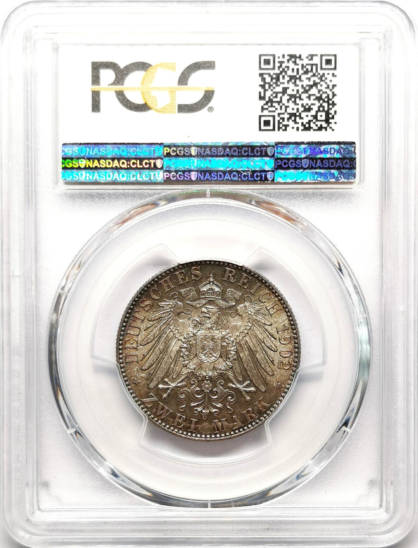 凡希社世界钱币微拍第二百七十二期 1902E萨克森国王逝世纪念2马克PCGS-MS65