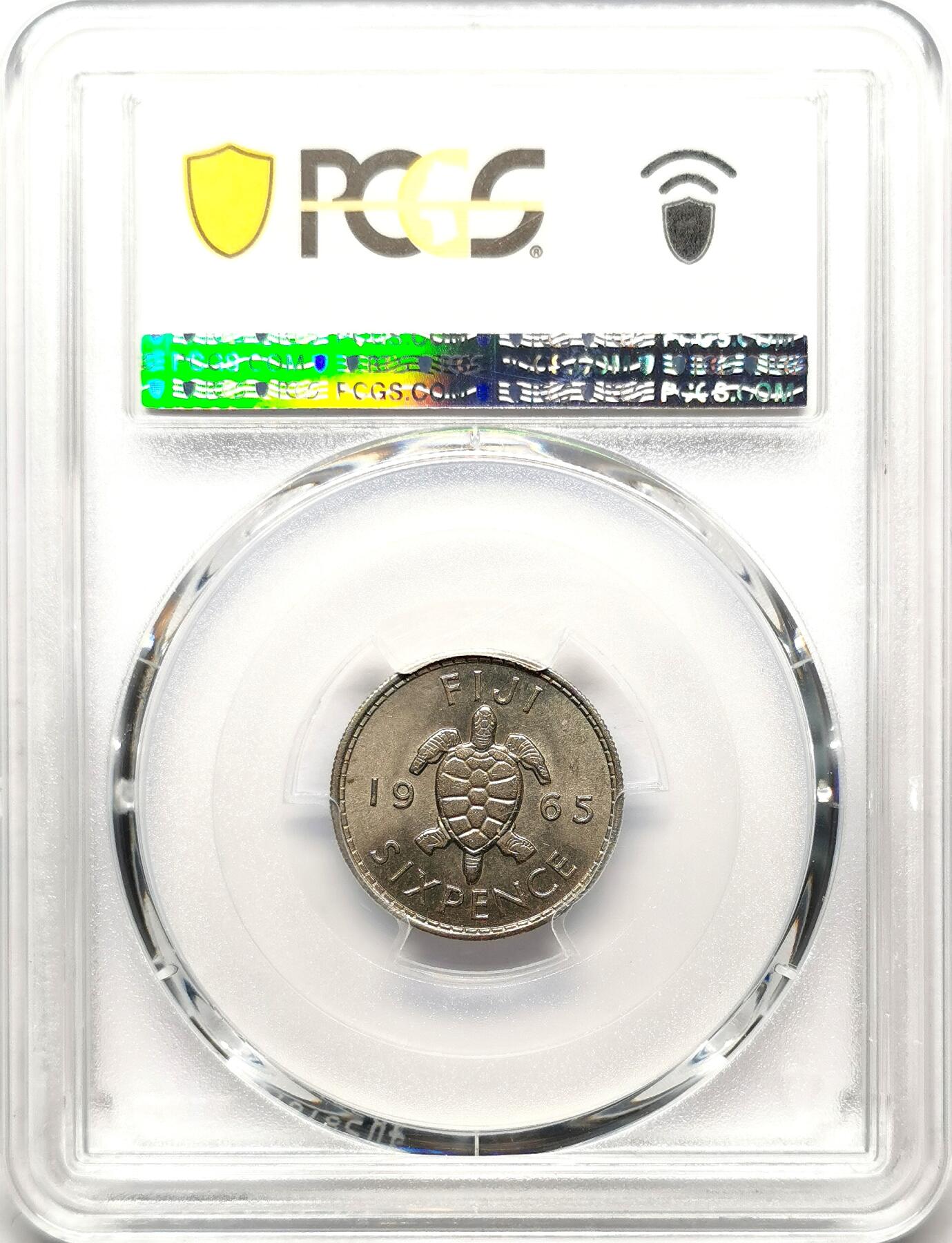 凡希社世界钱币微拍第二百七十二期 1965斐济伊丽莎白6便士PCGS-MS65