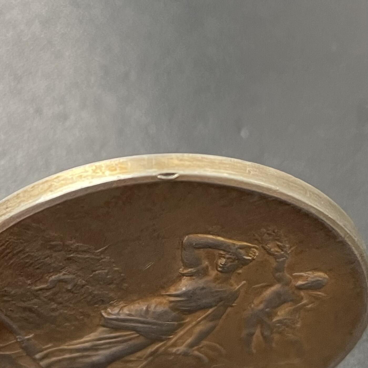 「木头集藏」章牌专场-第42期 1910年法国农业委员会镀金银章  直径：42mm，34.5 g，边铭：菱形厂标 野猪头银标 ARGENT