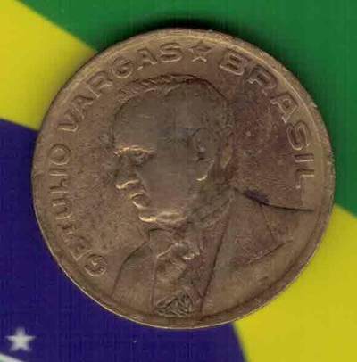 巴西1945年50分 美洲硬币 实物图 八五品 - 巴西1945年50分 美洲硬币 实物图 八五品