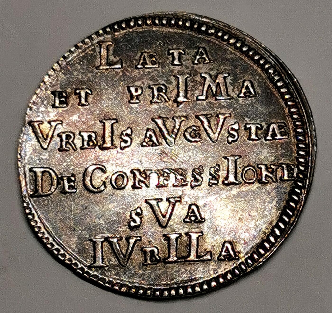 凡希社世界钱币微拍第二百七十二期 1703奥格斯堡忏悔纪念金杜卡特银质样币AU