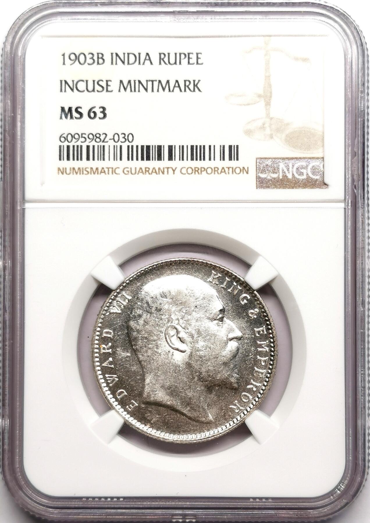 凡希社世界钱币微拍第二百七十二期 1903B英属印度爱七卢比银币NGC-MS63