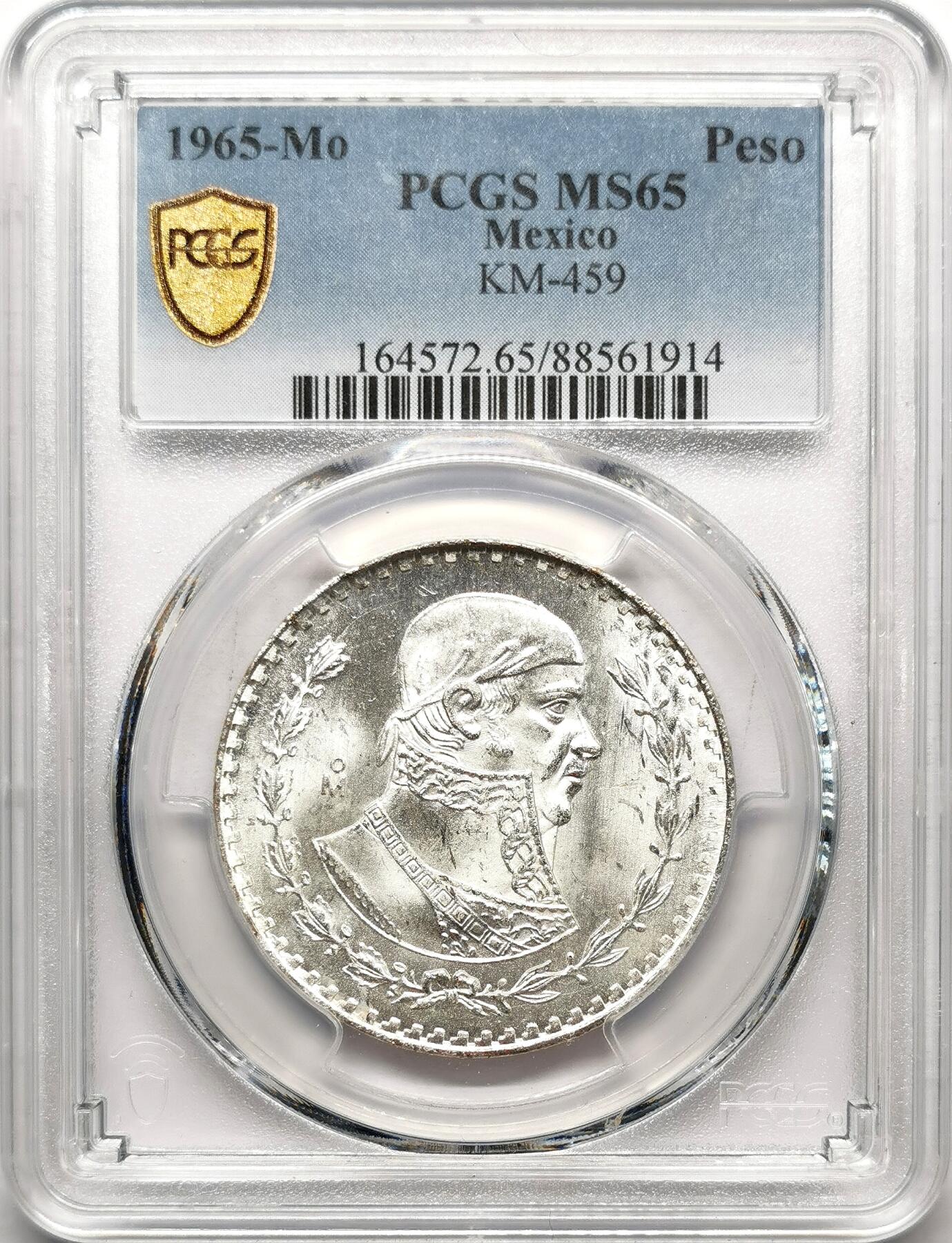 凡希社世界钱币微拍第二百七十二期 1965墨西哥比索银币PCGS-MS65
