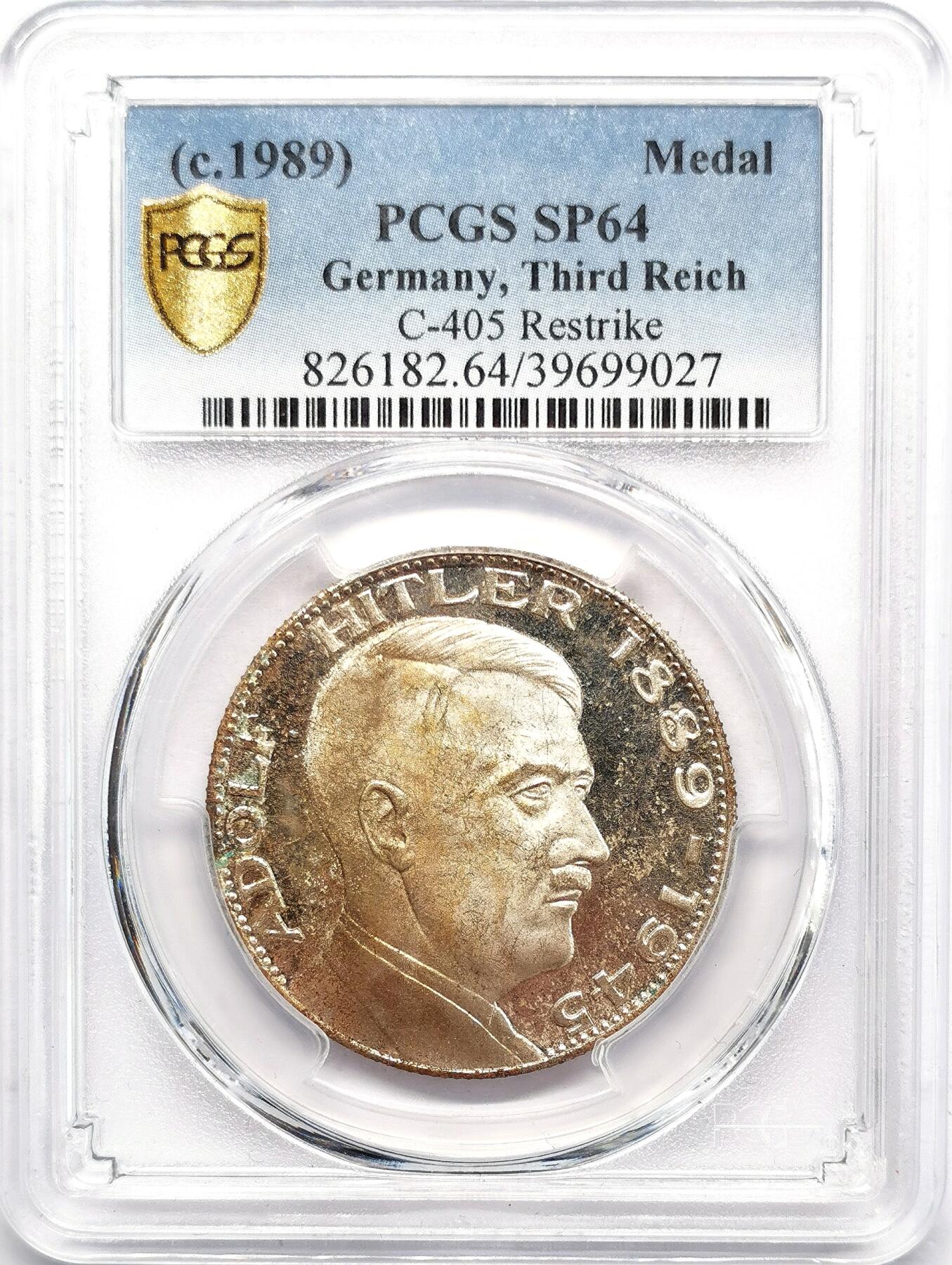 凡希社世界钱币微拍第二百七十二期 德国元首纪念章PCGS-SP64后铸品