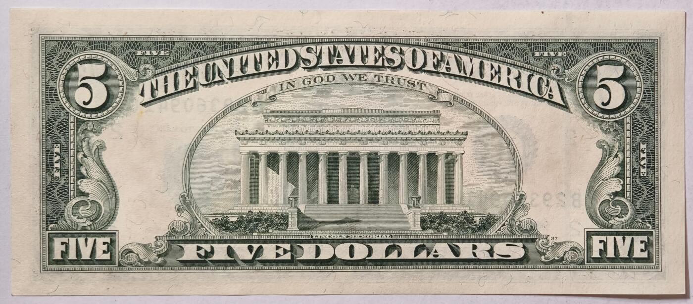 紫瑗钱币——第363期拍卖——纸币场 美国 1995年 B版 无序列 亚伯拉罕·林肯 5美元 小头版 UNC