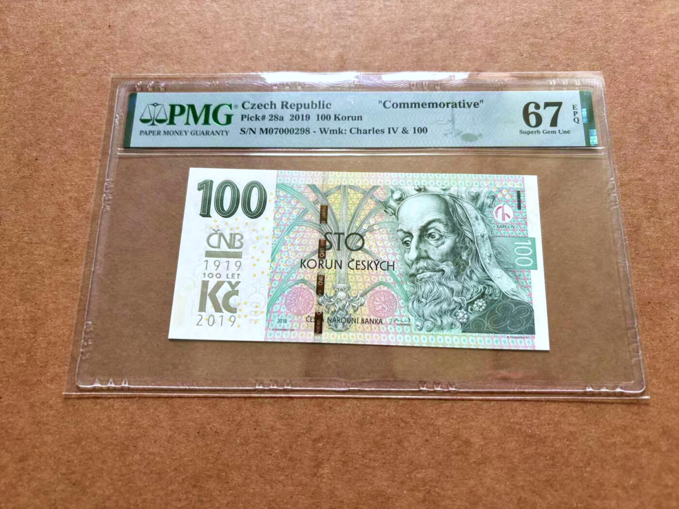 【Blue Auction】✨世界纸币精拍第489期【精】 捷克 2019年100克朗 PMG67EPQ 高分纪念钞 