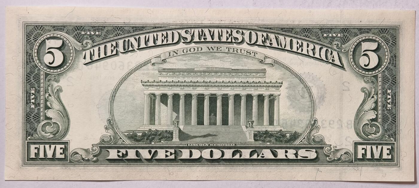 紫瑗钱币——第363期拍卖——纸币场 美国 1995年 B版 无序列 亚伯拉罕·林肯 5美元 小头版 UNC