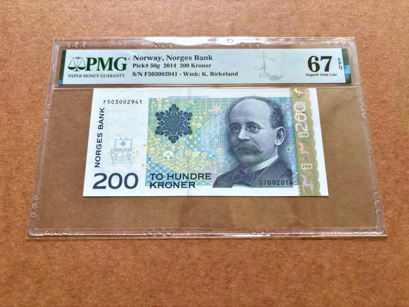 【Blue Auction】✨世界纸币精拍第489期【精】 挪威 2014年200克朗 PMG67EPQ 高分