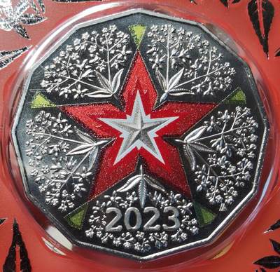 澳大利亚2023年纪念币 圣诞纪念币 彩币 花卉主图  - 澳大利亚2023年纪念币 圣诞纪念币 彩币 花卉主图 