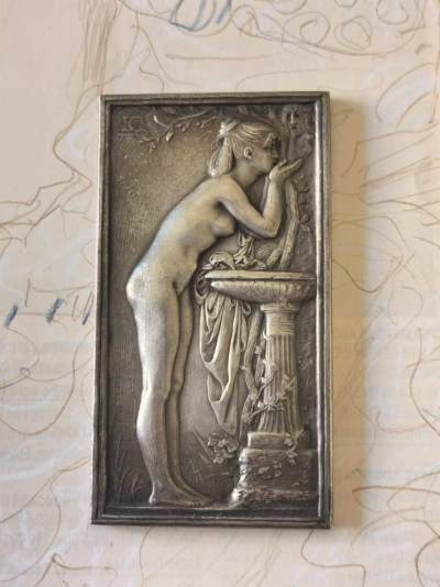 麦稀奇世界钱币展精品章牌第二十四期 - 法国名章《泉》银章，DUPUIS作品，好品，65x36mm