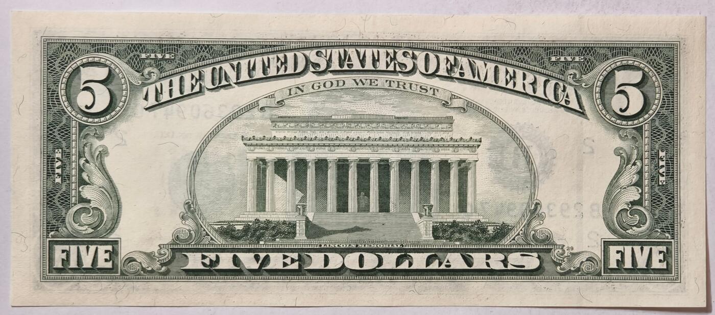 紫瑗钱币——第363期拍卖——纸币场 美国 1995年 B版 无序列 亚伯拉罕·林肯 5美元 小头版 UNC