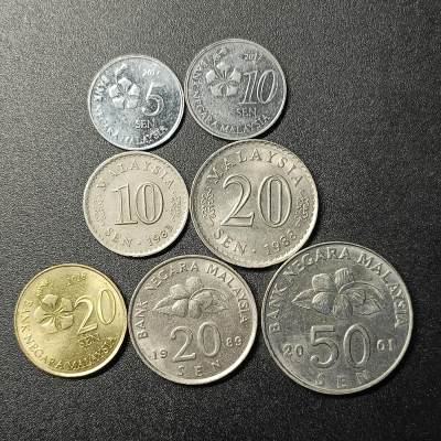 ↓君缘收藏117期☞钱币邮品↓无佣金、可寄存、满10元包邮  - 马来西亚🇲🇾硬币一组