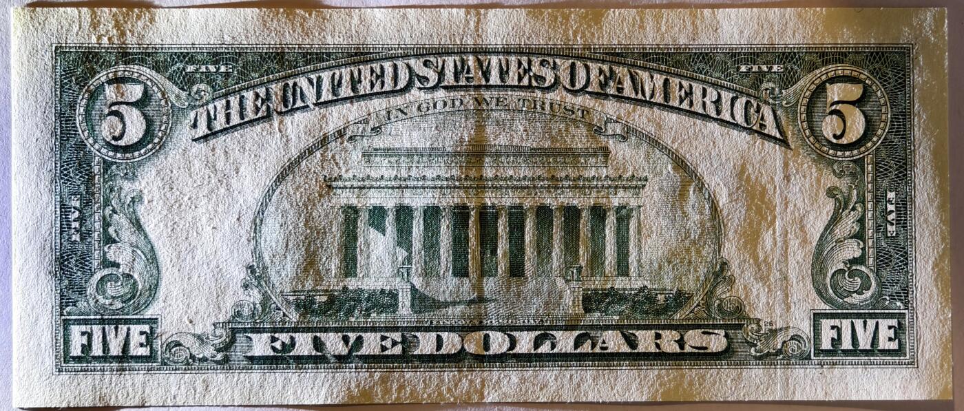 紫瑗钱币——第363期拍卖——纸币场 美国 1995年 B版 无序列 亚伯拉罕·林肯 5美元 小头版 UNC