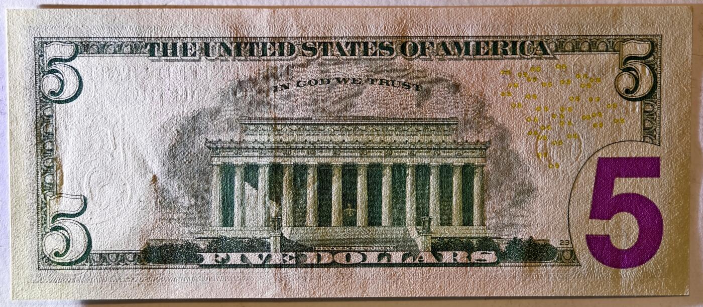 紫瑗钱币——第363期拍卖——纸币场 美国 2021年 B版 无序列 亚伯拉罕·林肯 5美元 彩色版 UNC