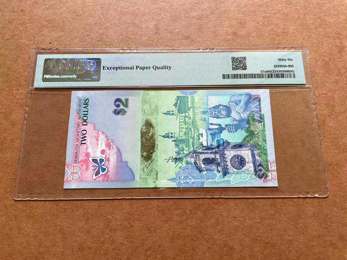 【Blue Auction】✨世界纸币精拍第489期【精】 【获奖钞 洋葱冠无47】百慕大 2009年2元 蓝鸟 PMG66EPQ 