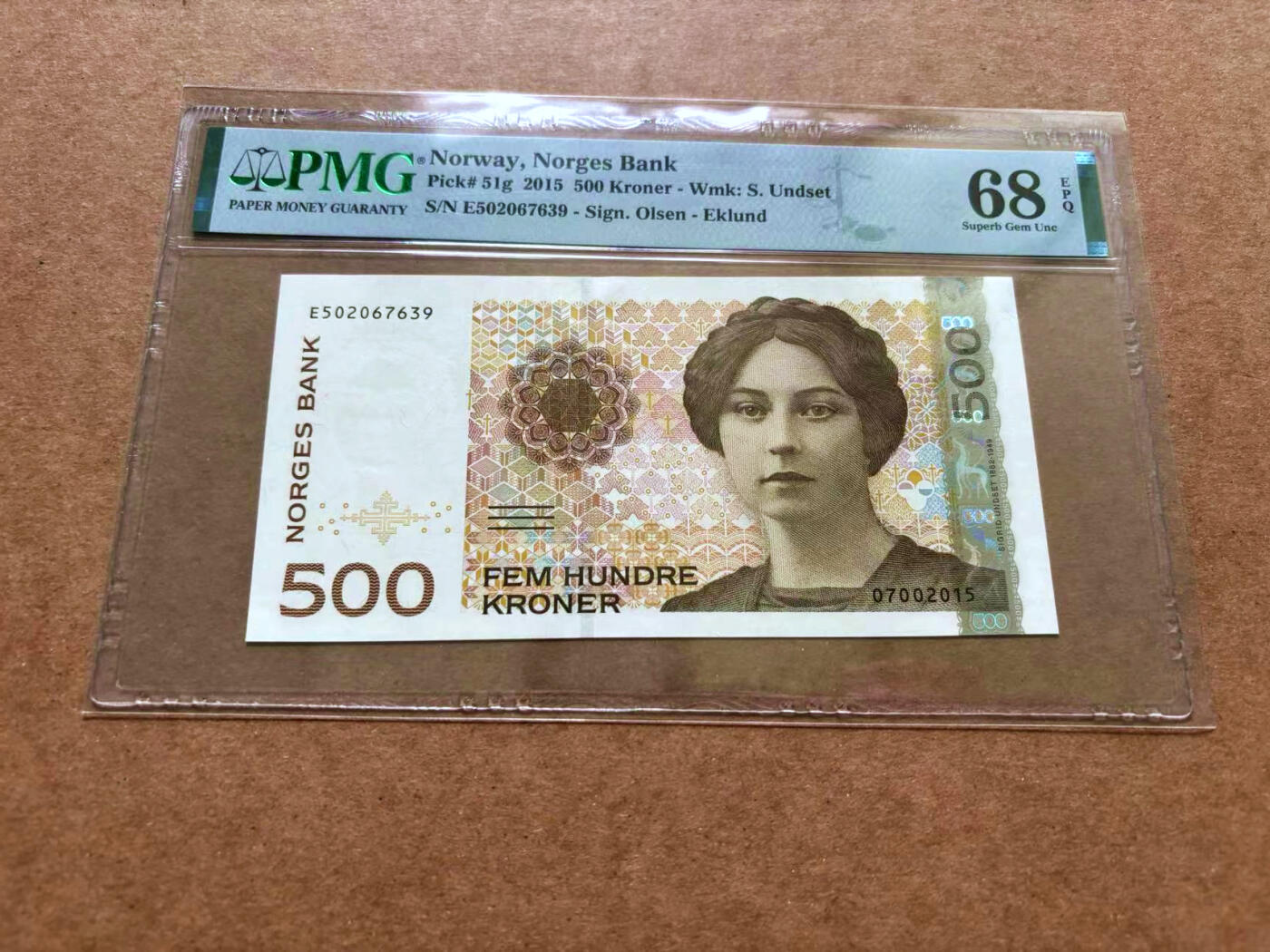 【Blue Auction】✨世界纸币精拍第489期【精】 挪威 2015年500克朗 PMG68EPQ 超高分