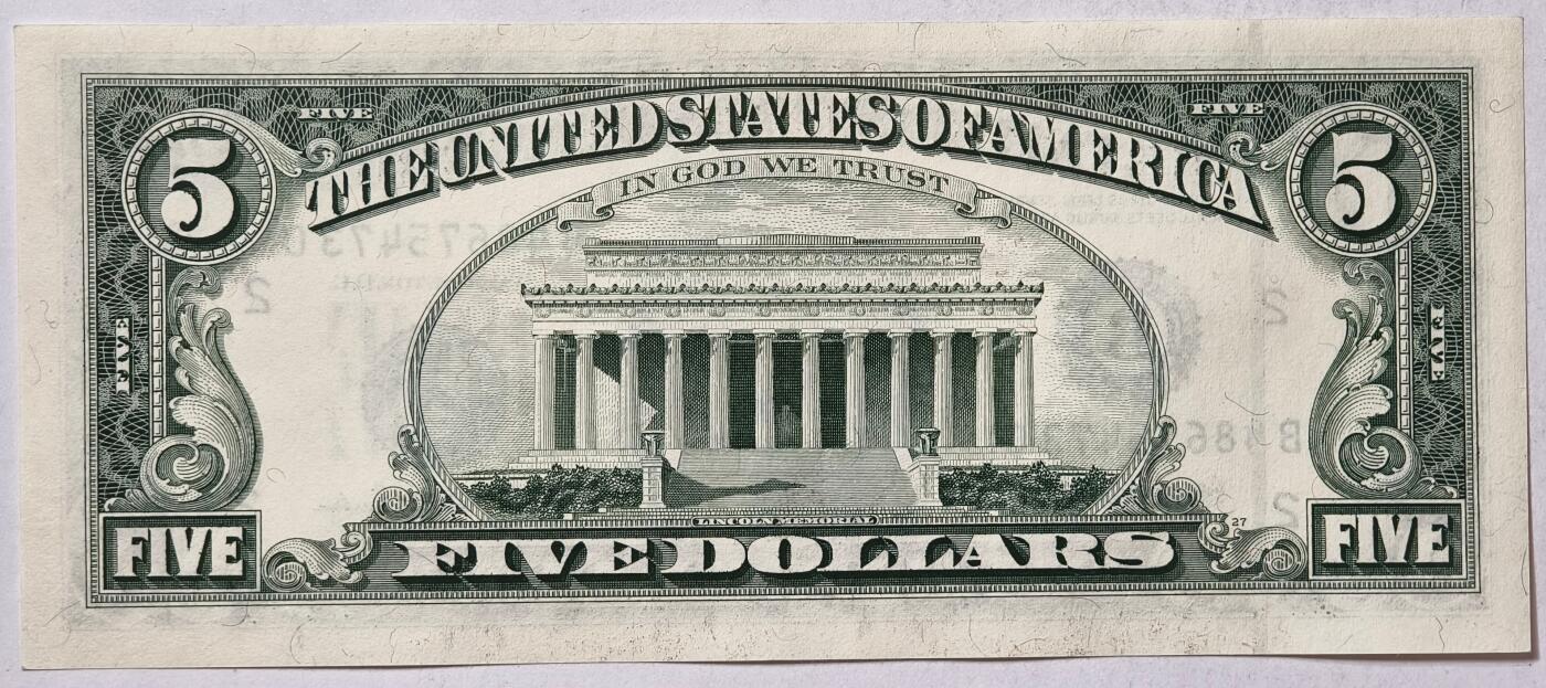 紫瑗钱币——第363期拍卖——纸币场 美国 1995年 B版 无序列 亚伯拉罕·林肯 5美元 小头版 UNC