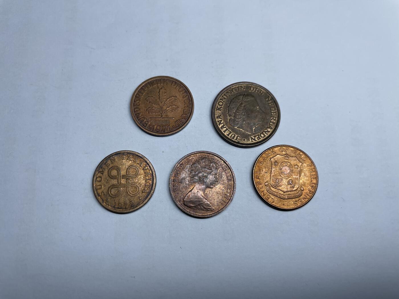 2024年集古藏今外币拍卖第八期-第9场—（总第79拍） 各国铜币5枚-01