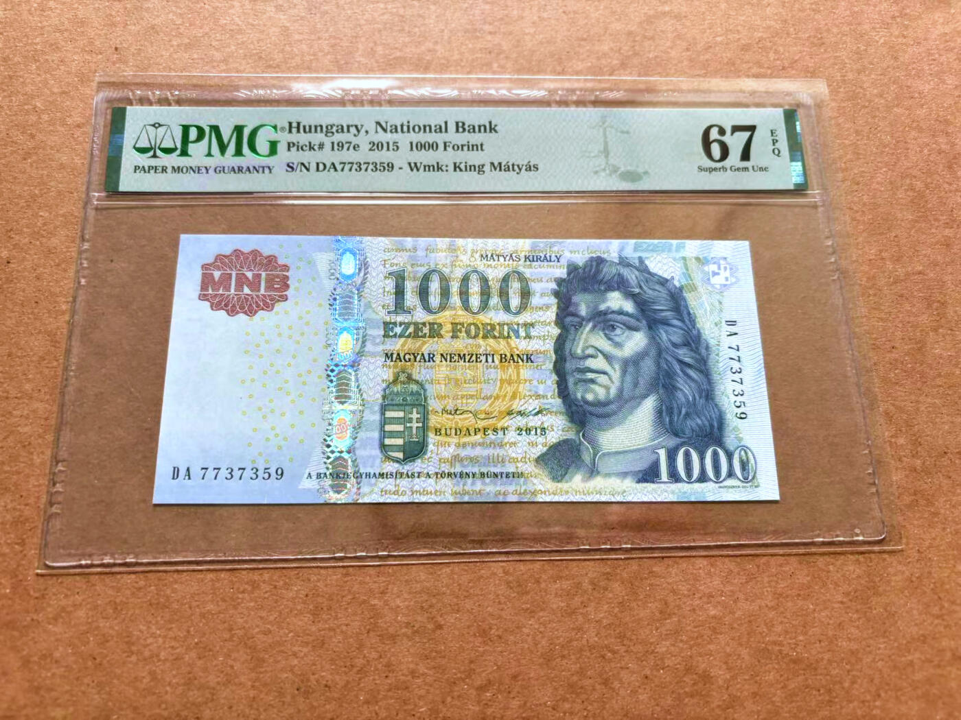 【Blue Auction】✨世界纸币精拍第489期【精】 匈牙利 2015年1000福林PMG67EPQ 高分