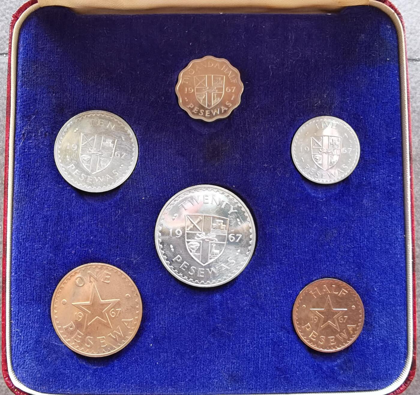 加纳1967年精制套币 Proof set 带原盒