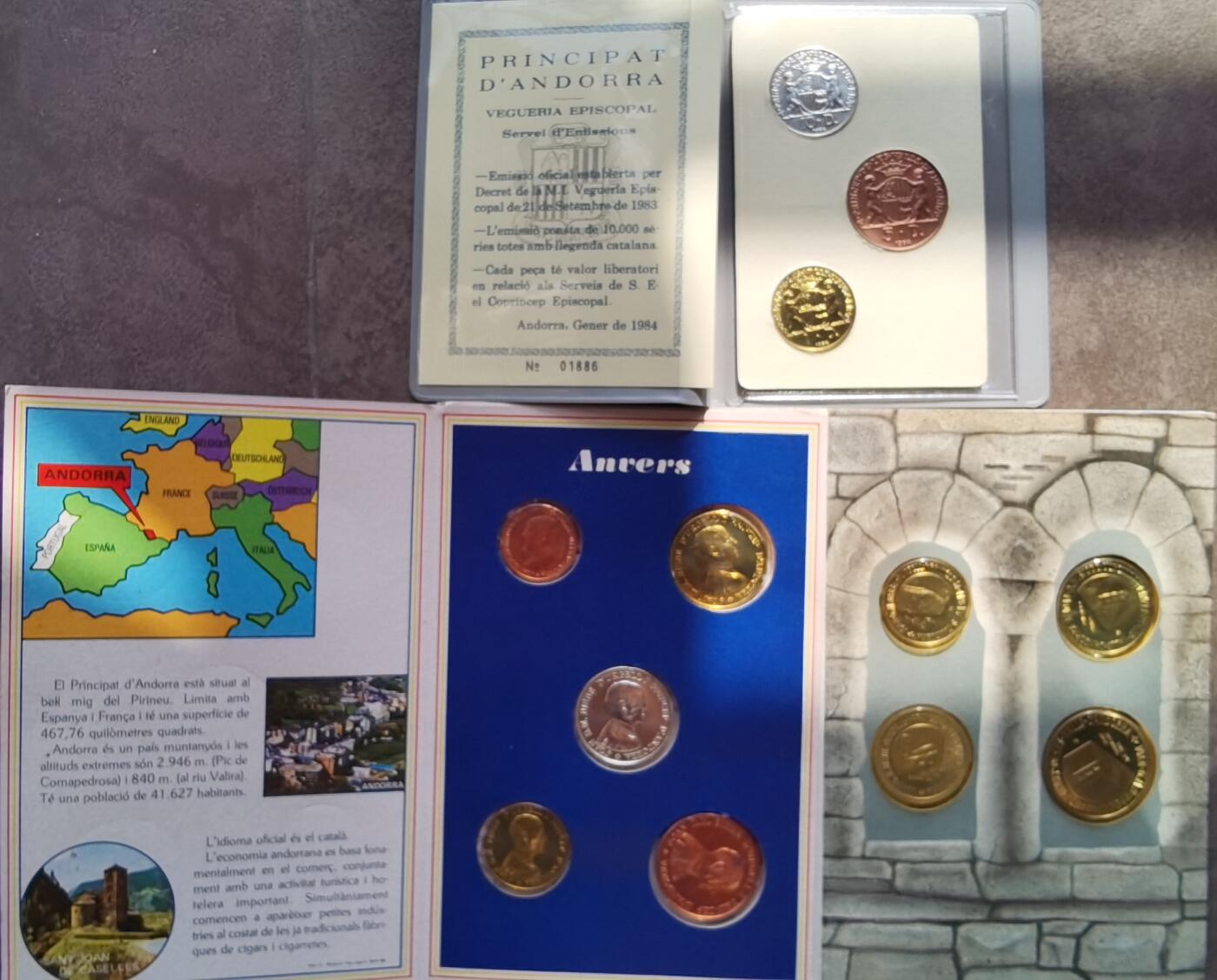 安道尔1984 1986 1988年3套精装套币 mint set