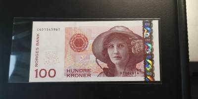 零零发代友拍一批纸币全新和流通品相都有 无佣金 - 全新挪威100克朗