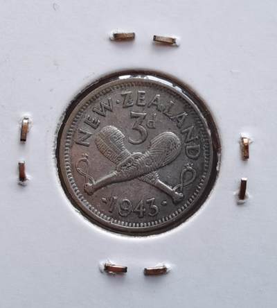 新西兰1943年 3d 3便士 银币 - 新西兰1943年 3d 3便士 银币