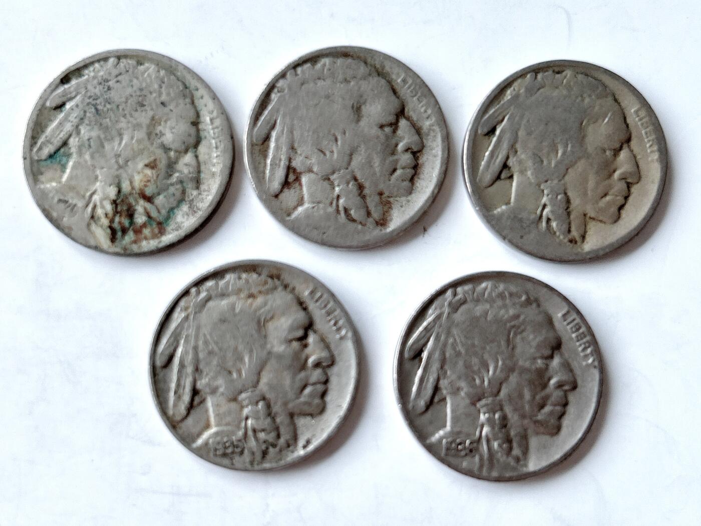 第一海外回流一元起拍收藏 散币专场 第95期 美国5五分印第安酋长野牛镍币