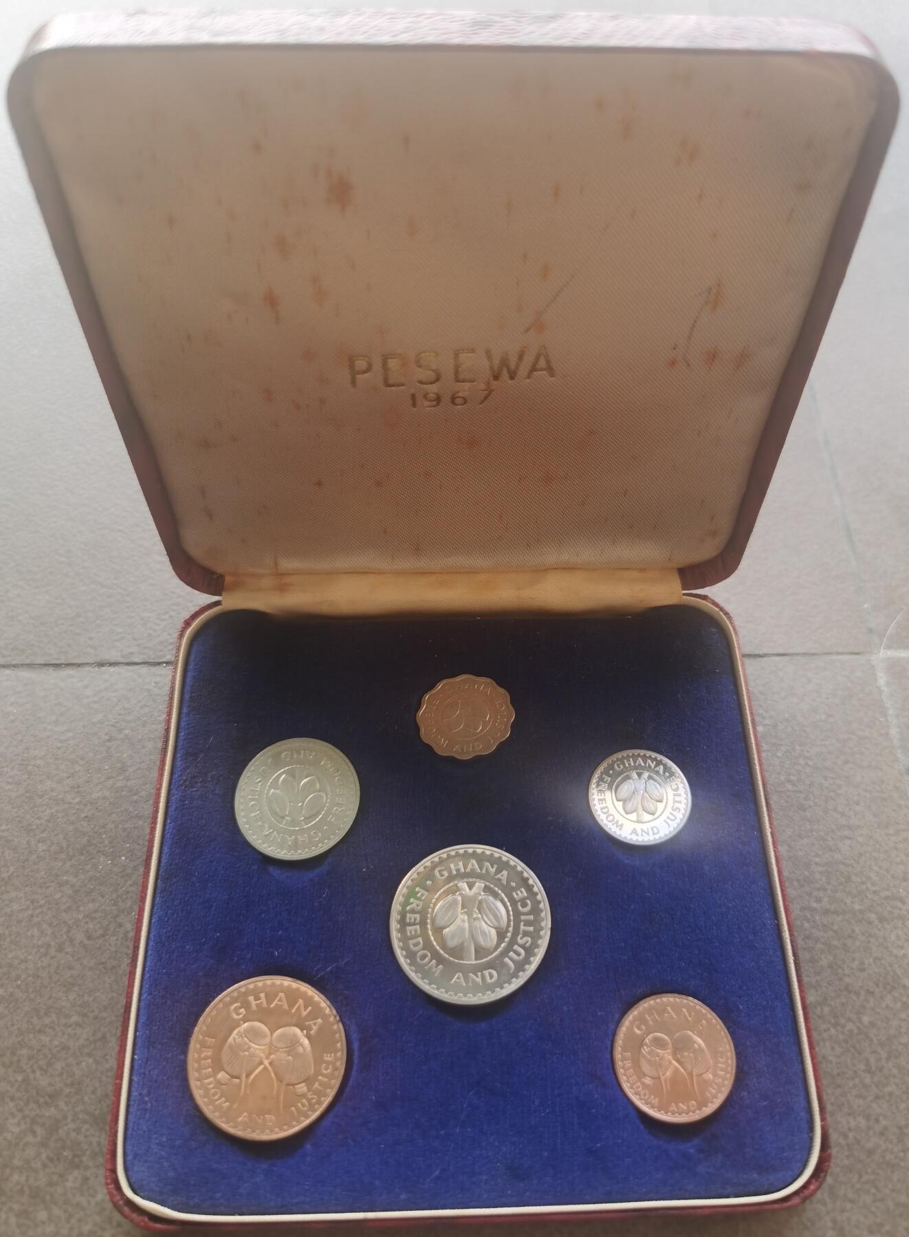 加纳1967年精制套币 Proof set 带原盒