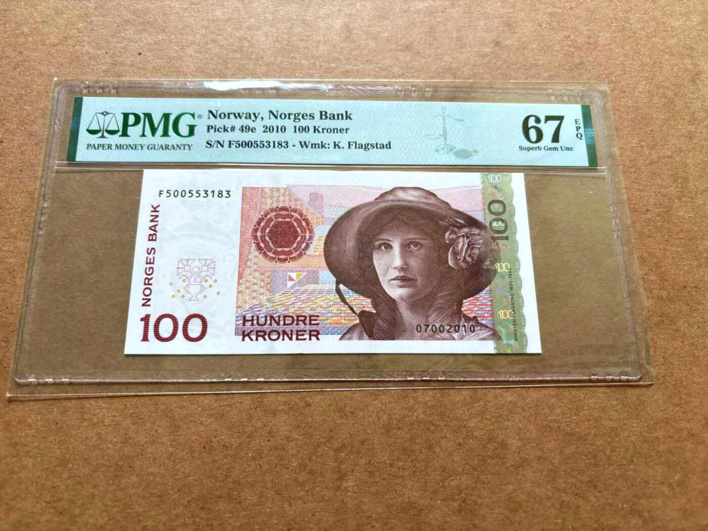 【Blue Auction】✨世界纸币精拍第489期【精】 【无47】挪威 2010年100克朗 PMG67EPQ 高分