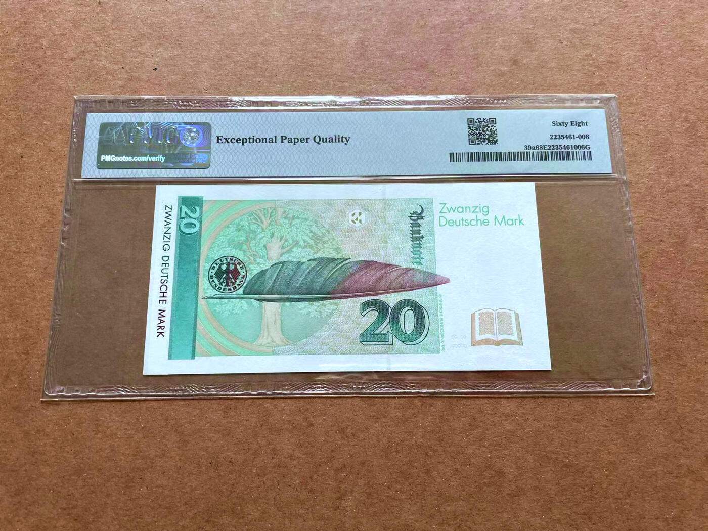 【Blue Auction】✨世界纸币精拍第489期【精】 【AA冠a版】德国 1991年20马克 PMG68EPQ 超高分 