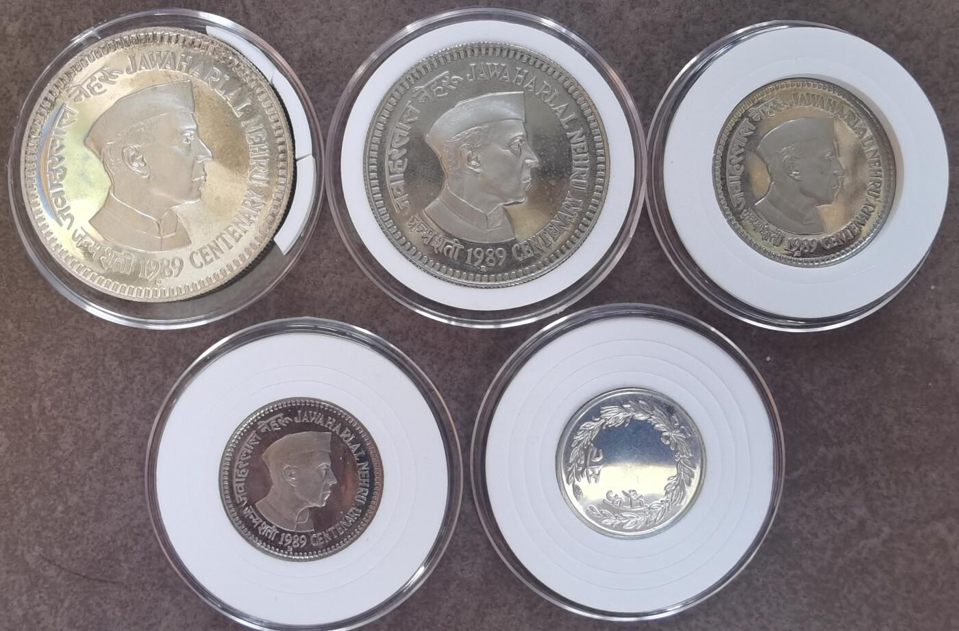 印度1989年精制套币 Proof set 纪念纳赫鲁百年诞辰
