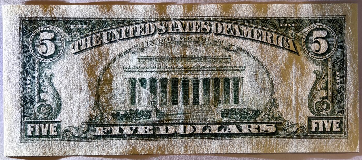 紫瑗钱币——第363期拍卖——纸币场 美国 1995年 B版 无序列 亚伯拉罕·林肯 5美元 小头版 UNC