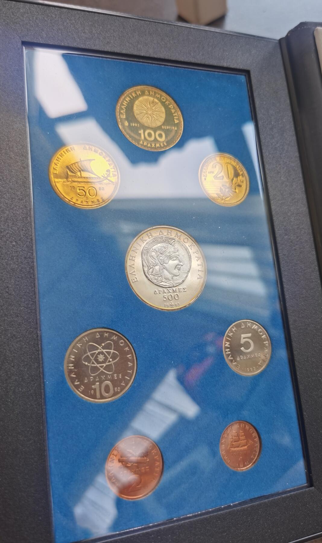 希腊1993年精制套币 Proof set 原包装带证书