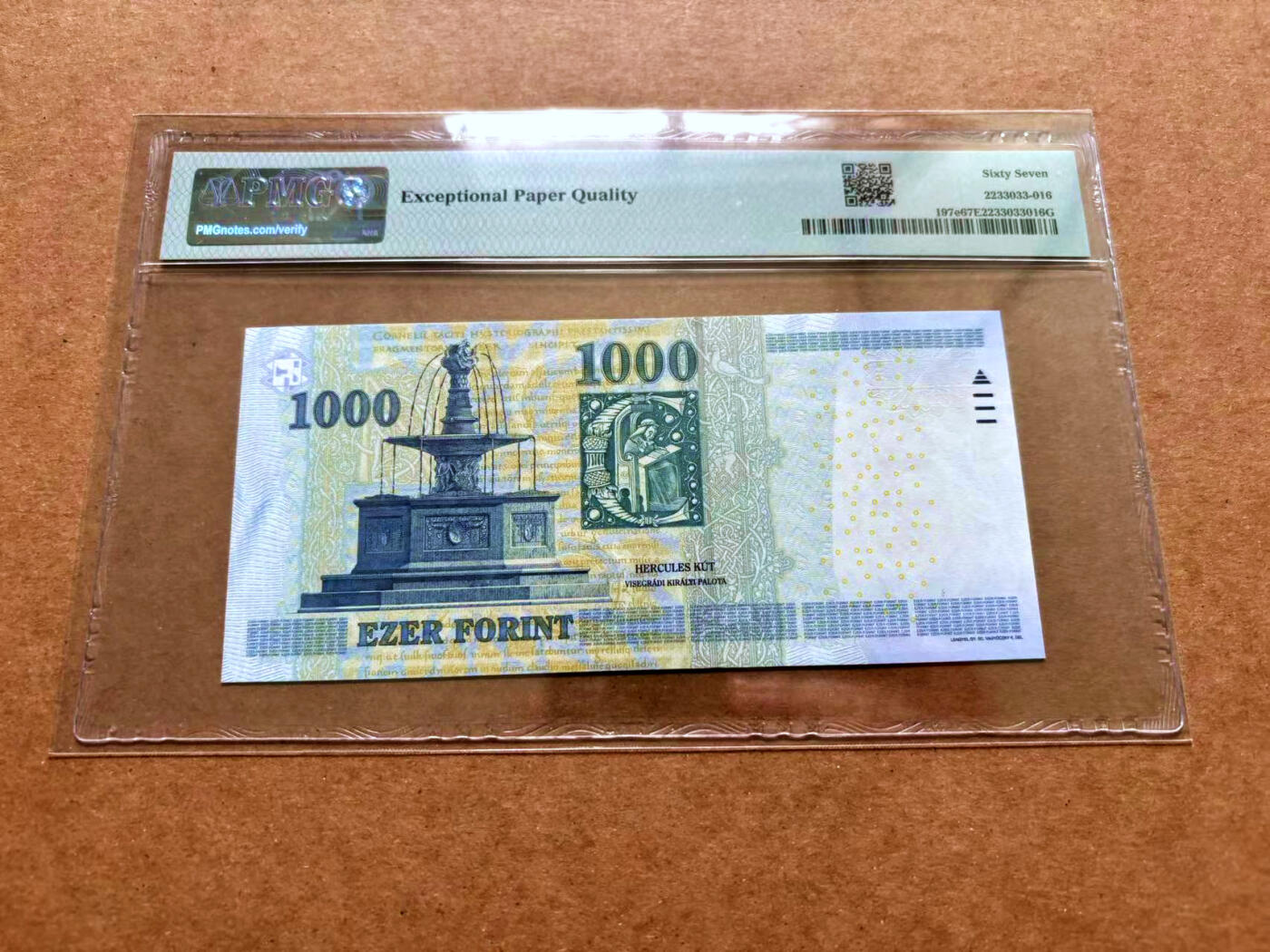 【Blue Auction】✨世界纸币精拍第489期【精】 匈牙利 2015年1000福林PMG67EPQ 高分