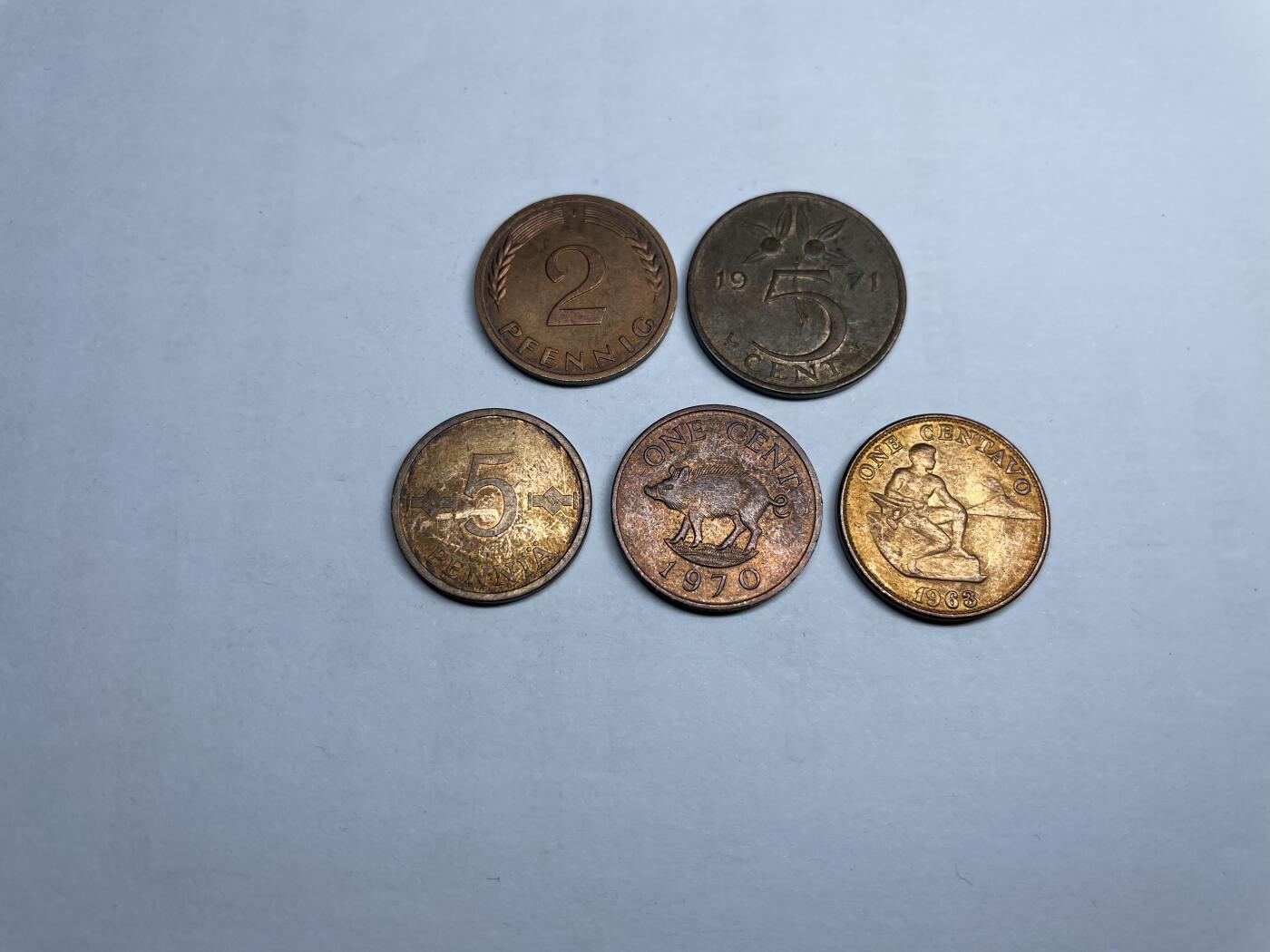 2024年集古藏今外币拍卖第八期-第9场—（总第79拍） 各国铜币5枚-01