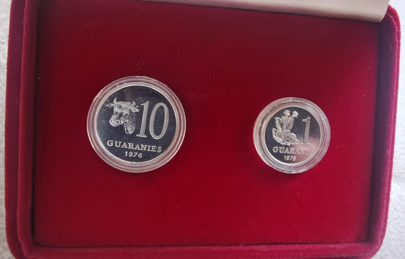 巴拉圭1976年精制套币 proof set  包装证书全 