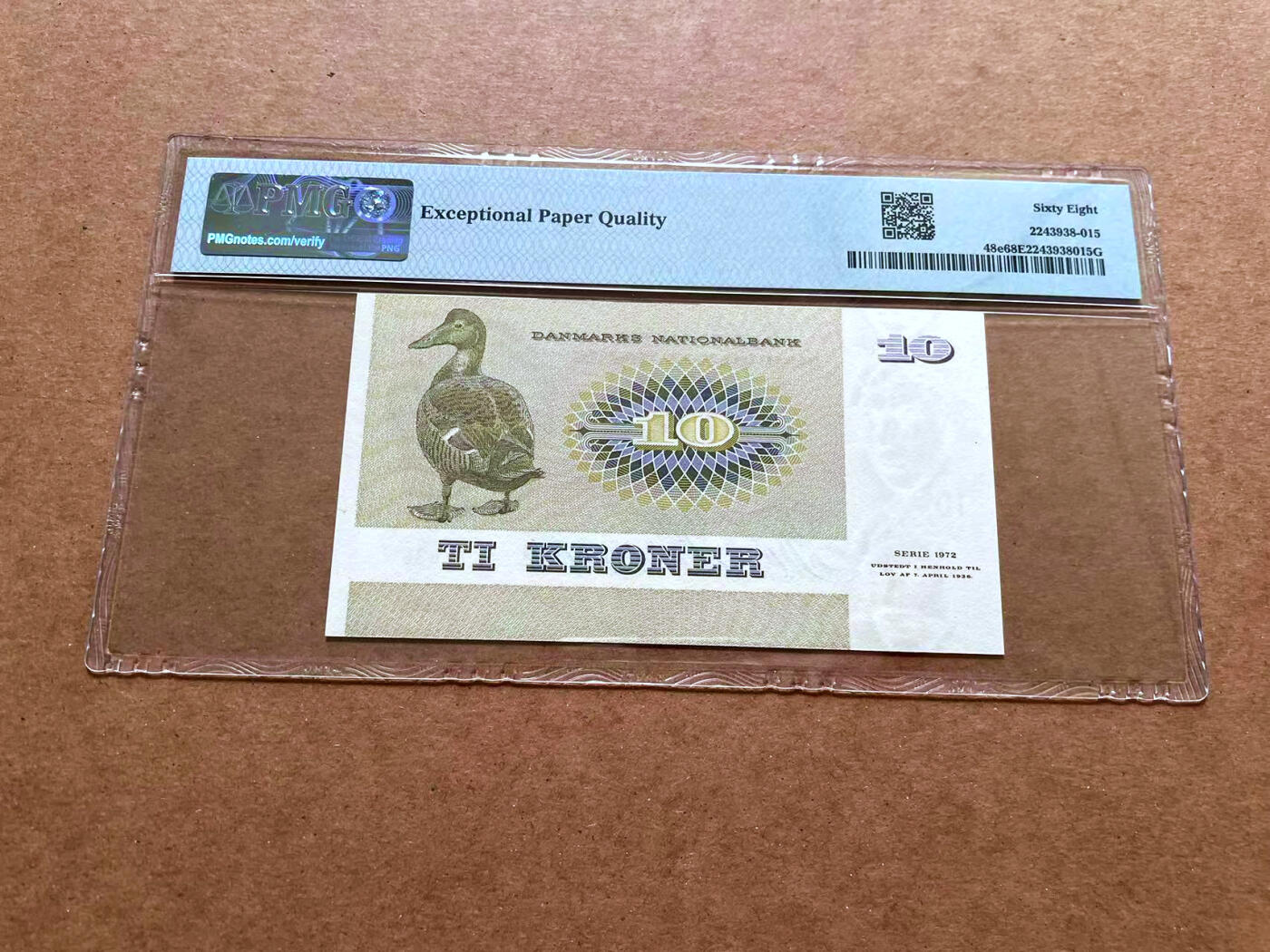 【Blue Auction】✨世界纸币精拍第489期【精】 【无47】丹麦 1975年10克朗 PMG68EPQ 超高分 