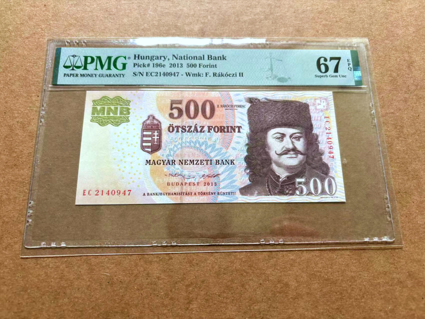 【Blue Auction】✨世界纸币精拍第489期【精】 匈牙利 2013年500福林PMG67EPQ 高分