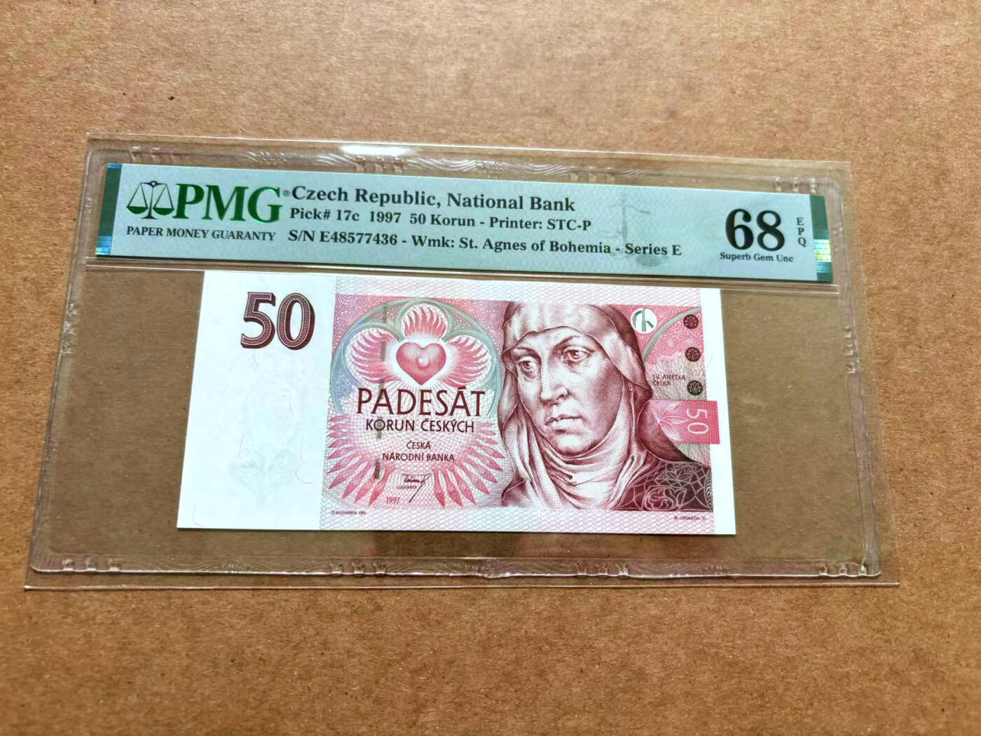 【Blue Auction】✨世界纸币精拍第489期【精】 捷克 1997年50克朗 PMG68EPQ 超高分