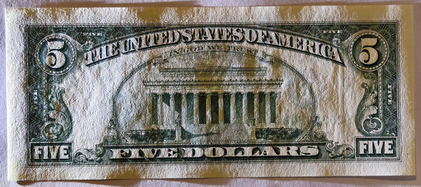 紫瑗钱币——第363期拍卖——纸币场 【双尾4】美国 1995年 B版 无序列 亚伯拉罕·林肯 5美元 小头版 UNC