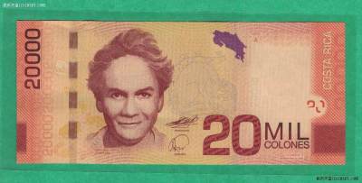 哥斯达黎加2009年20000科朗 A冠 A系列 美洲纸币 实物如图 UNC - 哥斯达黎加2009年20000科朗 A冠 A系列 美洲纸币 实物如图 UNC