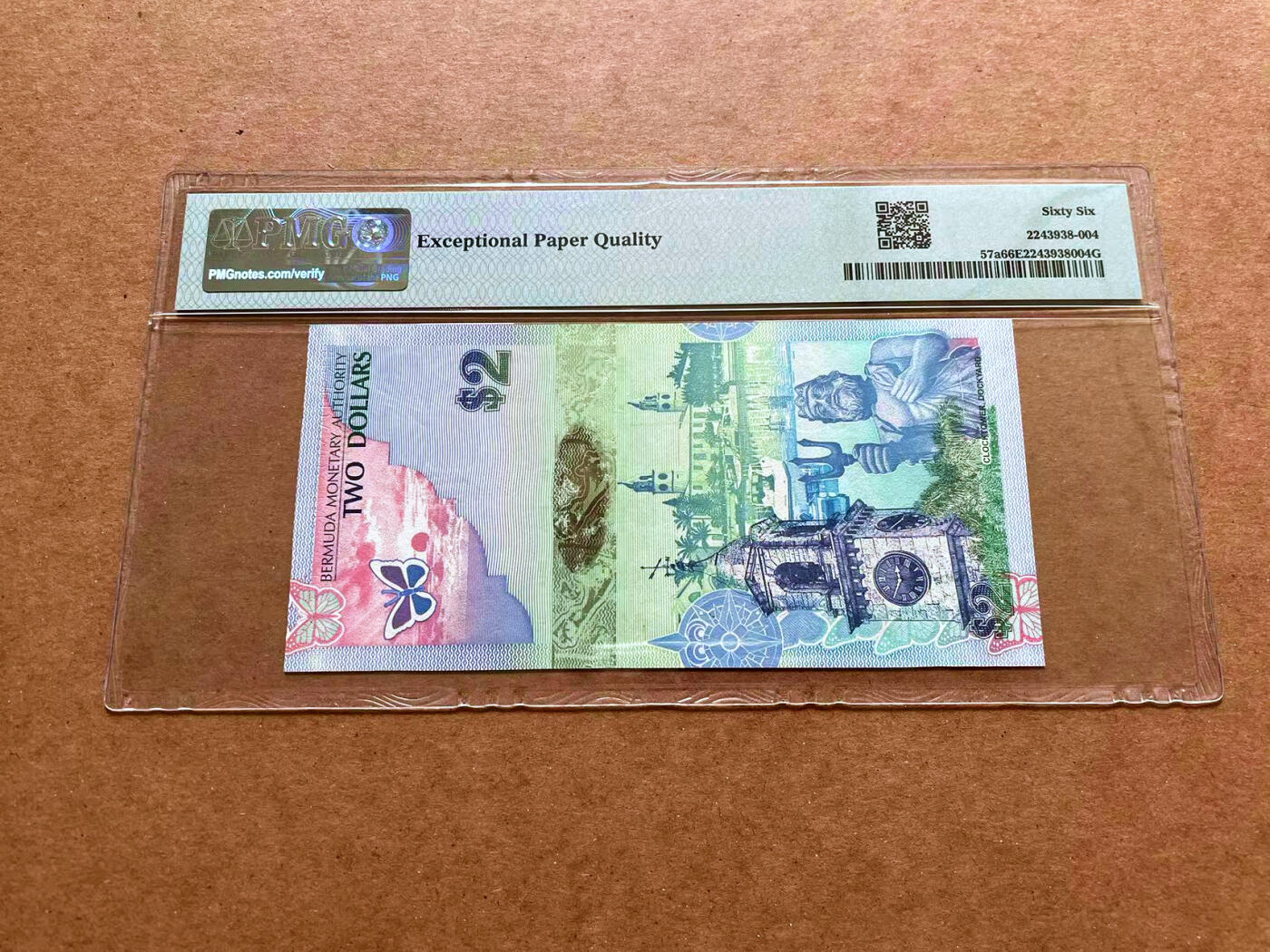 【Blue Auction】✨世界纸币精拍第489期【精】 【获奖钞 洋葱冠无47】百慕大 2009年2元 蓝鸟 PMG66EPQ 