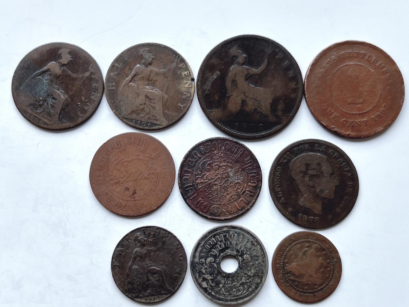 第一海外回流一元起拍收藏 散币专场 第95期 老铜币一组10枚