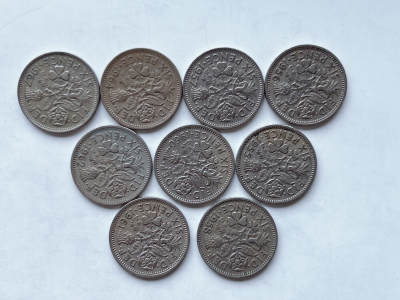 第一海外回流一元起拍收藏 散币专场 第95期 - 英国6便士 9枚