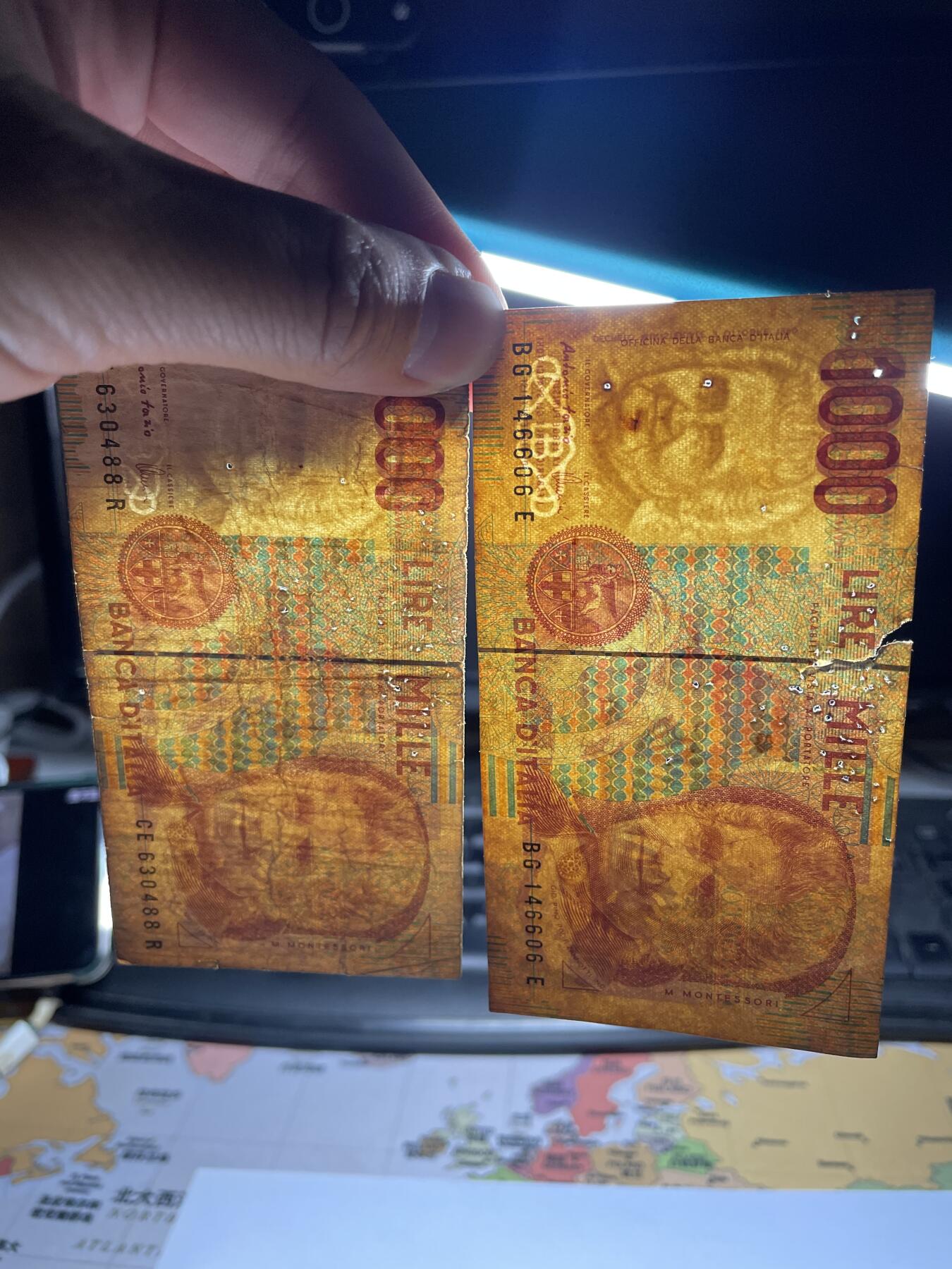 2024年集古藏今外币拍卖第八期-第10场—（总第80拍）-纸币专场，本场拍完结算发货，本期寄存的2-3天内完成发货，再进行下一期拍卖。 意大利1000元纸币四张