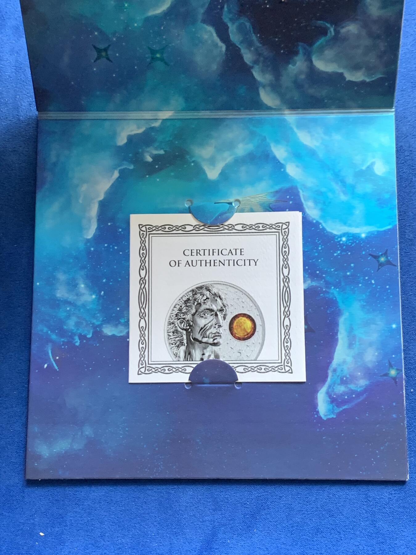 《竞宝斋》第277场- 周日，周一 2场连拍 （全场包邮） 马耳他2023年天文学家哥白尼诞辰550周年5欧彩银币 德国铸币厂代工 限量15000枚 卡册 精制币 1盎司 999银 38.61mm