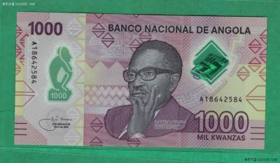 安哥拉2020年1000宽扎 塑料纪念钞 A冠 非洲币 实物图 UNC - 安哥拉2020年1000宽扎 塑料纪念钞 A冠 非洲币 实物图 UNC
